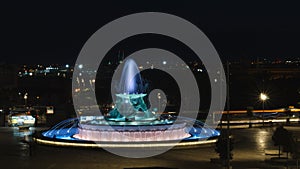 The Triton Fountain located on the periphery of the City Gate of Valletta, Malta.