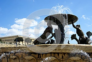 Triton fountain square valletta photo
