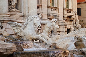 Triton and Horse, Trevi Fountain, Rome, Italy photo