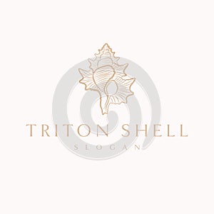 Triton shell vector logo design