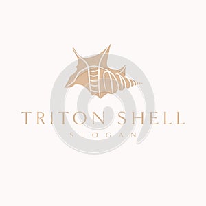 Triton shell vector logo design