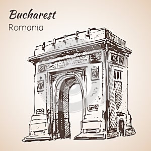 Triumph Arch sketch. Bucharest, Romania.