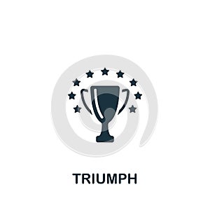 Triumph icon. Monochrome simple sign from challenges collection. Triumph icon for logo, templates, web design and