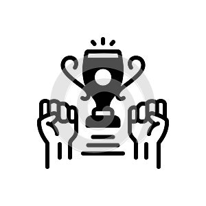 Black solid icon for Triumph, vanquisher and winner