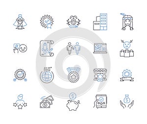 Triumph line icons collection. Victory, Accomplishment, Success, Achievement, Jubilation, Celebration, Conquest vector