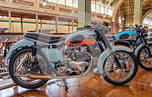 Vintage Triumph motorcycles at Motorclassica