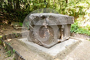 The triumphal altar Olmec,Olmec Archaeological Museum, La Venta Park.Villahermosa,Tabasco,Mexico