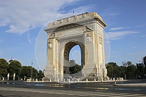 The Triumphal Arch Arcul de Triumf in Bucharest, Romania
