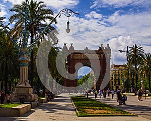 The triumphal arch in Barcelona was built in 1888 before the world exhibition. Adorns the entrance to the Park of the Citadel.