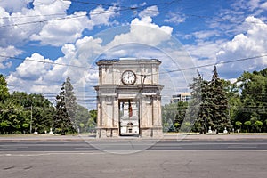 Triumphal arch in Chisinau city