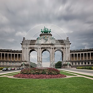 Triumphal Arch in Cinquantenaire Parc in Brussels