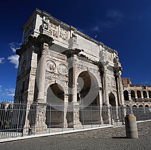 Triumphal arch of Constantine in Rome, Italy