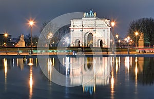 Triumphal Arch (de Triomphe du Carrousel) in front of Louvre, Pa