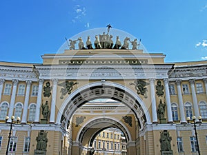 Triumphal arch of the General staff. Saint Petersburg, Russia.