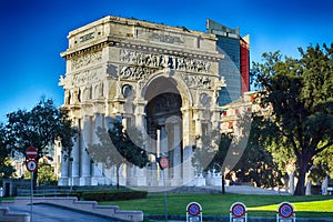 Triumphal Arch of Genova, Liguria, Italy, located on Piazza della Vittoria.