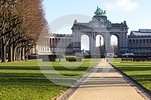 Triumphal arch and jubelpark brussels belgium