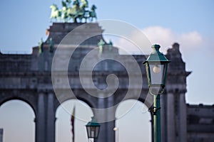 Triumphal arch and jubelpark brussels belgium