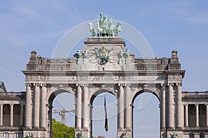 Triumphal Arch,Jubilee Park, Parc du Cinquantenaire Brussels, Belgium