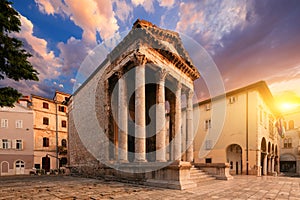 Triumphal Arch of Sergius in Pula. Croatia