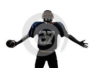 Triumphant american football player man silhouette photo