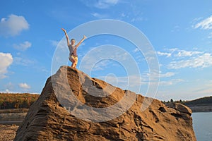 Triumphant Girl. photo