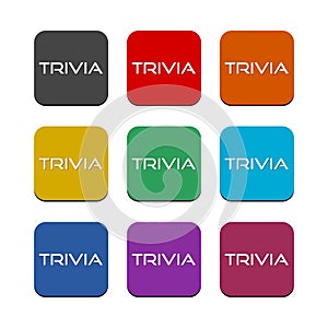 TRIVIA buttons set isolated on white background