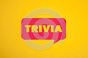 The trivia cardboard text sign