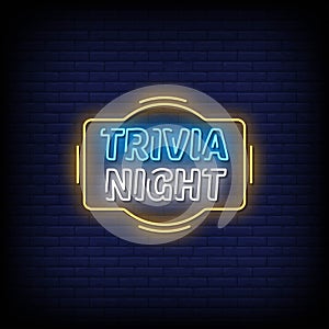 Trivia Night Neon Signs Style Text Vector