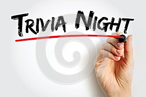 Trivia Night text concept for presentations and reports