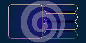 Trivia template quiz question interface game show contest background design with retro multiple choice answer menu frame