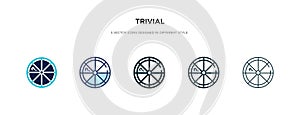 Trivial icon in different style vector illustration. two colored and black trivial vector icons designed in filled, outline, line photo