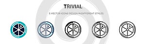 Trivial icon in filled, thin line, outline and stroke style. Vector illustration of two colored and black trivial vector icons photo