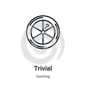 Trivial outline vector icon. Thin line black trivial icon, flat vector simple element illustration from editable gaming concept photo