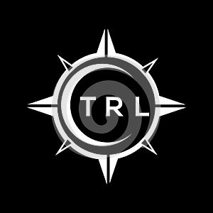 TRL abstract technology logo design on Black background. TRL creative initials letter logo concept