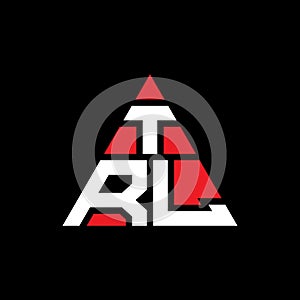 TRL triangle letter logo design with triangle shape. TRL triangle logo design monogram. TRL triangle vector logo template with red