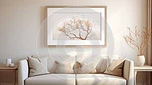 trnquil wall with a white frame