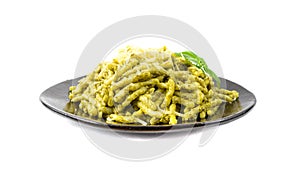 Trofie Al Pesto, Italian Pasta with Pesto Sauce, Traditional Genovese Troffie, Fusilli Pugliesi, Liguria Food
