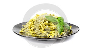 Trofie Al Pesto, Italian Pasta with Pesto Sauce, Traditional Genovese Troffie, Fusilli Pugliesi, Liguria Food