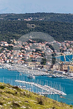 Trogir, Croatia. Aerial overview, panoriamic view