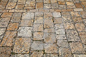 Trogir stone paved street in Croatia photo