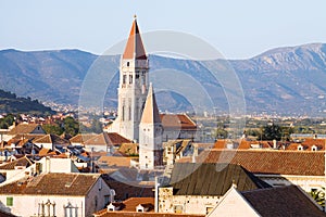 Trogir view with the belfry of the Cathedral of St. Lawrence