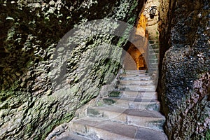 Troglodyte Church stairway built in cliff