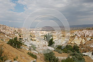 Troglodyte village of Uchisar (Cappadocia Turkey). Central Anatolia. photo