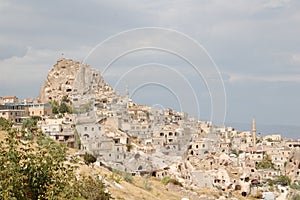 Troglodyte village of Uchisar (Cappadocia Turkey). Central Anatolia. photo