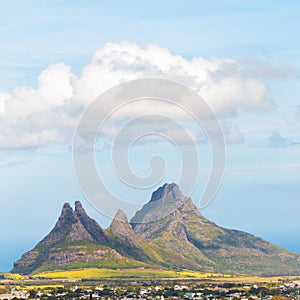 Trois Mamelles mountain on Mauritius. photo