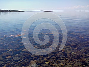 Troitsk pier near the Holy Trinity Anzersky skete of the Solovki monastery on the Anzersky island, the Solovki islands,