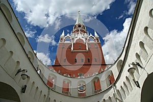 Troitskaya Tower and Kutafia (bridgehead) tower, Moscow Kremlin