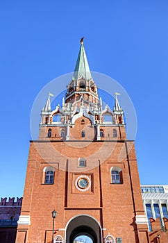 Troitskaya tower of Moscow Kremlin.