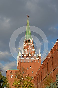 Troitskaya tower of Moscow Kremlin, Moscow, Russia