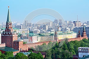 Troitskaya Tower, temples and buildings of Kremlin